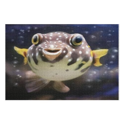 Puffer Fisch 1000 Teile Premium-Puzzles Für Erwachsene Kinder- Holzpuzzles Spaß Und Lernspiele - Perfekte Puzzle-Geschenke （75×50cm） von LLXXHH