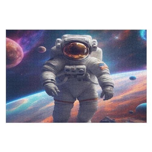 Puzzle 1000 Teile Astronaut Holzpuzzle Für Erwachsene Lernspiel Herausforderungsspielzeug The Puzzles Für Erwachsene Kinder （75×50cm） von LLXXHH
