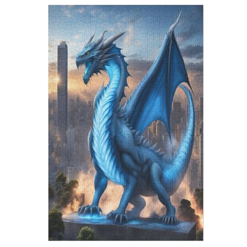 Puzzle 1000 Teile Blue Flugsaurier Holzpuzzle Für Erwachsene Lernspiel Herausforderungsspielzeug The Puzzles Für Erwachsene Kinder 78×53cm von LLXXHH