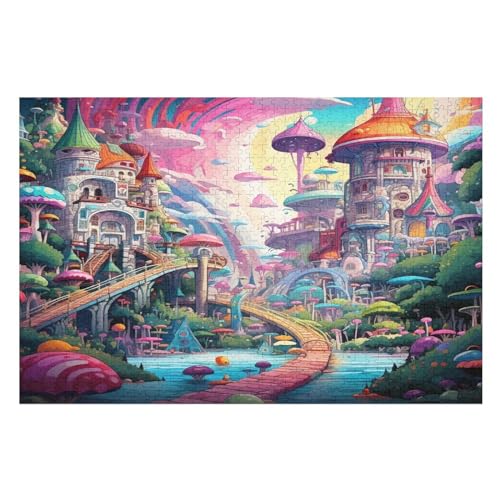 Puzzle 1000 Teile Wunderland Holzpuzzle Für Erwachsene Lernspiel Herausforderungsspielzeug The Puzzles Für Erwachsene Kinder （75×50cm） von LLXXHH
