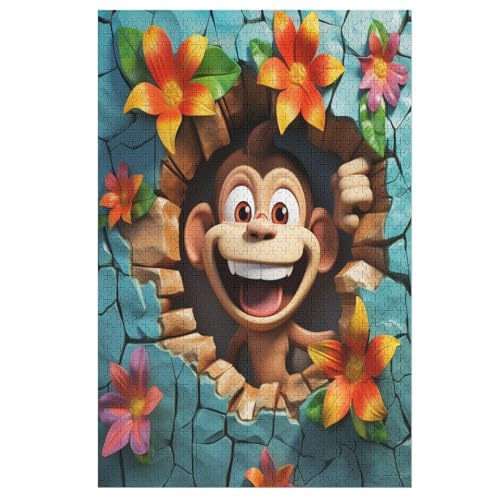 Puzzle AFFE, 1000 Puzzleteile Für Kinder, Holzpuzzles, Geeignet Für Erwachsene Lernspiel, 78×53cm Puzzle AFFE, 1000 Puzzleteile Für Kinder, Holzpuzzles, Geeignet Für Erwachsene Lernspiel, 78×53cm von LLXXHH