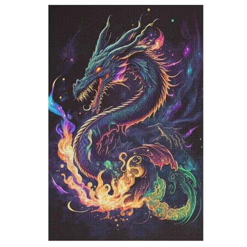 Puzzle Drache, 1000 Puzzleteile Für Kinder, Holzpuzzles, Geeignet Für Erwachsene Lernspiel, 78×53cm Puzzle Drache, 1000 Puzzleteile Für Kinder, Holzpuzzles, Geeignet Für Erwachsene Lernspiel, 78×53cm von LLXXHH