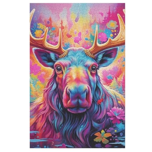 Puzzle Elch, 1000 Puzzleteile Für Kinder, Holzpuzzles, Geeignet Für Erwachsene Lernspiel, 78×53cm Puzzle Elch, 1000 Puzzleteile Für Kinder, Holzpuzzles, Geeignet Für Erwachsene Lernspiel, 78×53cm von LLXXHH