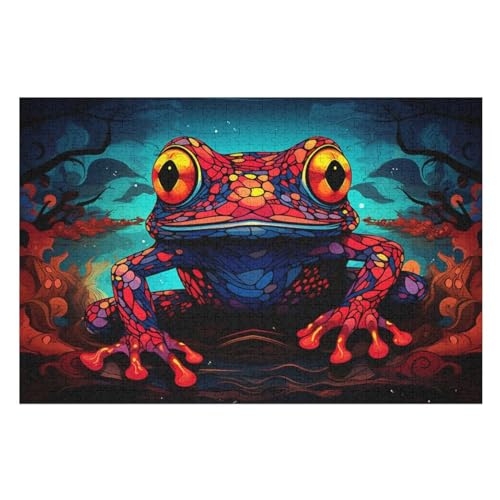Puzzle Frosch, 1000 Puzzleteile Für Kinder, Holzpuzzles, Geeignet Für Erwachsene Lernspiel, （75×50cm） von LLXXHH