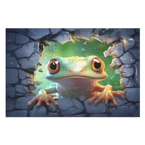 Puzzle Frosch, 1000 Puzzleteile Für Kinder, Holzpuzzles, Geeignet Für Erwachsene Lernspiel, （75×50cm） von LLXXHH