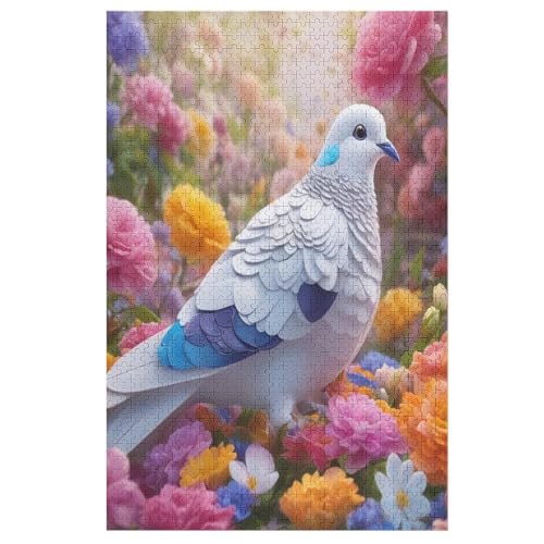 Puzzle Für Erwachsene, 1000 Teile, Weiße Taube, Holzpuzzle, Geburtstagsgeschenke, Puzzle Wanddekoration 78×53cm von LLXXHH