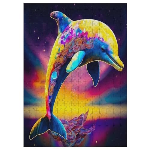 Puzzle Für Erwachsene, Delfin, 300 Puzzleteile Für Kinder, Holzpuzzles, Geeignet Für Erwachsene Lernspiel, 42×30cm von LLXXHH