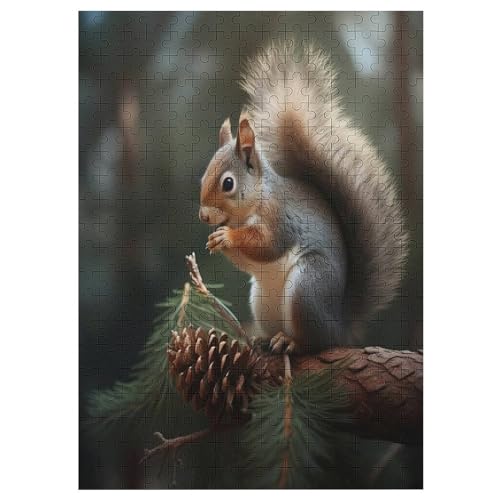 Puzzle Für Erwachsene, Eichhörnchen, 300 Puzzleteile Für Kinder, Holzpuzzles, Geeignet Für Erwachsene Lernspiel, 42×30cm von LLXXHH