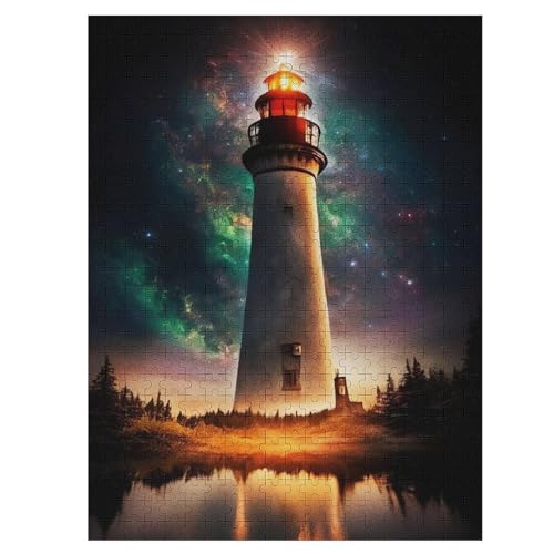 Puzzle Für Erwachsene, Leuchtturm, 500 Puzzleteile Für Kinder, Holzpuzzles, Geeignet Für Erwachsene Lernspiel, 55×41cm von LLXXHH