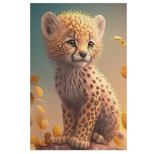 Puzzle Für Erwachsene 1000 Teiliges Leopard Puzzles Holzbrettpuzzles Denksportaufgaben Für Kinder 78×53cm von LLXXHH