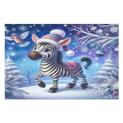 Puzzle Für Erwachsene 1000 Teiliges Tier Zebra Puzzles Holzbrettpuzzles Denksportaufgaben Für Kinder （75×50cm） von LLXXHH