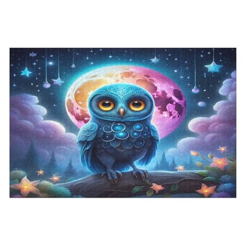 Puzzle Für Kinder, Eule -Puzzles Für Erwachsene, 1000-teiliges Holzpuzzle Für Jugendliche, Tolles （75×50cm） von LLXXHH