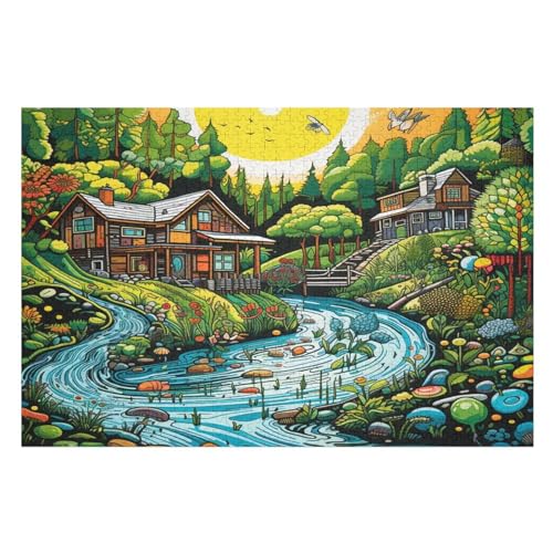 Puzzle Paradies, 1000 Puzzleteile Für Kinder, Holzpuzzles, Geeignet Für Erwachsene Lernspiel, （75×50cm） von LLXXHH