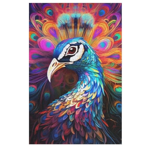 Puzzle Pfau, 1000 Puzzleteile Für Kinder, Holzpuzzles, Geeignet Für Erwachsene Lernspiel, 78×53cm Puzzle Pfau, 1000 Puzzleteile Für Kinder, Holzpuzzles, Geeignet Für Erwachsene Lernspiel, 78×53cm von LLXXHH