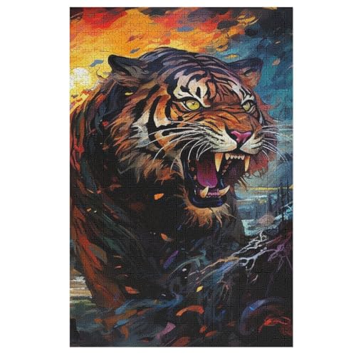 Puzzle Tiger, 1000 Puzzleteile Für Kinder, Holzpuzzles, Geeignet Für Erwachsene Lernspiel, 78×53cm Puzzle Tiger, 1000 Puzzleteile Für Kinder, Holzpuzzles, Geeignet Für Erwachsene Lernspiel, 78×53cm von LLXXHH
