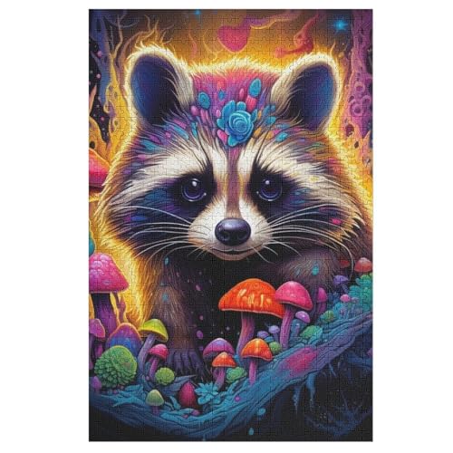 Puzzle Waschbär, 1000 Puzzleteile Für Kinder, Holzpuzzles, Geeignet Für Erwachsene Lernspiel, 78×53cm von LLXXHH