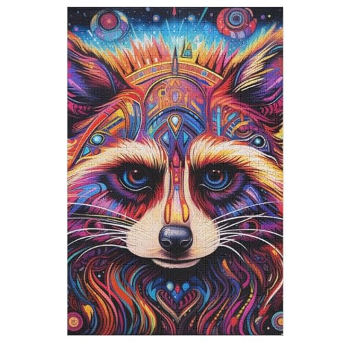 Puzzle Waschbär, 1000 Puzzleteile Für Kinder, Holzpuzzles, Geeignet Für Erwachsene Lernspiel, 78×53cm Puzzle Waschbär, 1000 Puzzleteile Für Kinder, Holzpuzzles, Geeignet Für Erwachsene Lernspiel, 78×53cm von LLXXHH
