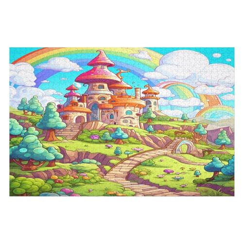 Puzzle Wunderland, 1000 Puzzleteile Für Kinder, Holzpuzzles, Geeignet Für Erwachsene Lernspiel, （75×50cm） von LLXXHH