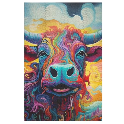 Puzzles Büffel, 1000 Teile, Puzzle Aus Holz Für Erwachsene Und Kinder Ab 12 Jahren, Lernspielzeug 78×53cm Puzzles Büffel, 1000 Teile, Puzzle Aus Holz Für Erwachsene Und Kinder Ab 12 Jahren, Lernspielzeug 78×53cm von LLXXHH