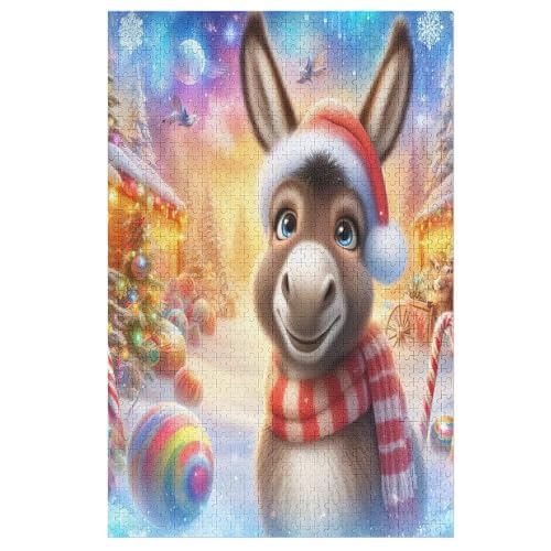 Puzzles Cute Esel, 1000-teiliges Holzpuzzle Für Erwachsene Und Kinder Ab 12 Jahren. Tolles Geschenk Für Erwachsene 78×53cm Puzzles Cute Esel, 1000-teiliges Holzpuzzle Für Erwachsene Und Kinder Ab 12 Jahren. Tolles Geschenk Für Erwachsene 78×53cm von LLXXHH