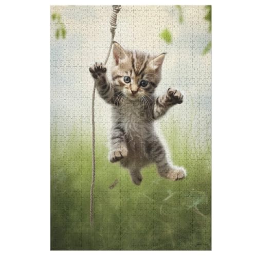 Puzzles Cute Katze, 1000 Teile, Puzzle Aus Holz Für Erwachsene Und Kinder Ab 12 Jahren, Lernspielzeug 78×53cm Puzzles Cute Katze, 1000 Teile, Puzzle Aus Holz Für Erwachsene Und Kinder Ab 12 Jahren, Lernspielzeug 78×53cm von LLXXHH