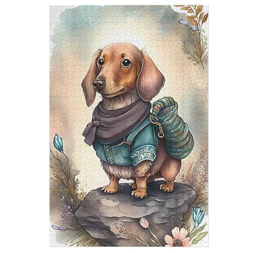 Puzzles Dackel Hund, 1000 Teile, Puzzle Aus Holz Für Erwachsene Und Kinder Ab 12 Jahren, Lernspielzeug 78×53cm Puzzles Dackel Hund, 1000 Teile, Puzzle Aus Holz Für Erwachsene Und Kinder Ab 12 Jahren, Lernspielzeug 78×53cm von LLXXHH
