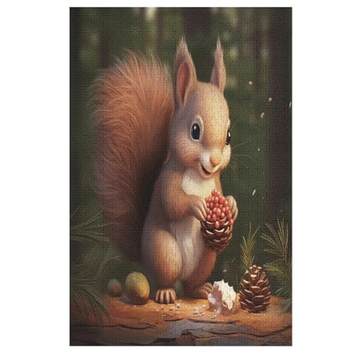 Puzzles Eichhörnchen, 1000 Teile, Puzzle Aus Holz Für Erwachsene Und Kinder Ab 12 Jahren, Lernspielzeug 78×53cm Puzzles Eichhörnchen, 1000 Teile, Puzzle Aus Holz Für Erwachsene Und Kinder Ab 12 Jahren, Lernspielzeug 78×53cm von LLXXHH