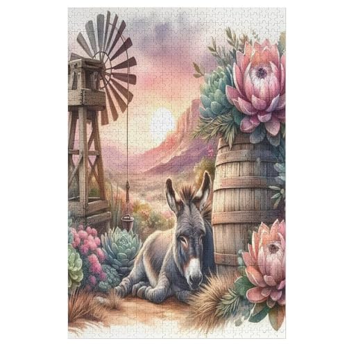 Puzzles Esel, 1000 Teile, Puzzle Aus Holz Für Erwachsene Und Kinder Ab 12 Jahren, Lernspielzeug 78×53cm Puzzles Esel, 1000 Teile, Puzzle Aus Holz Für Erwachsene Und Kinder Ab 12 Jahren, Lernspielzeug 78×53cm von LLXXHH