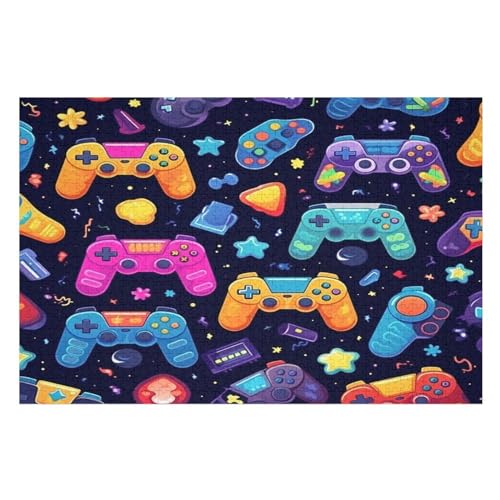 Puzzles Für Erwachsene, 1000 Teile, Gamecontroller, Kreative Holzpuzzles, Praktisches Spiel, Familiendekoration （75×50cm） von LLXXHH