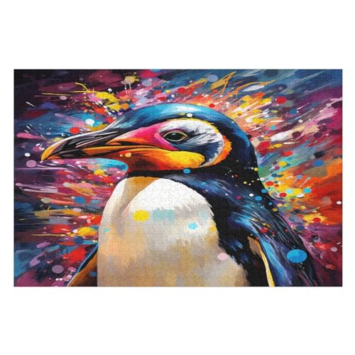 Puzzles Für Erwachsene, 1000 Teile, Pinguin, Kreative Holzpuzzles, Praktisches Spiel, Familiendekoration （75×50cm） von LLXXHH