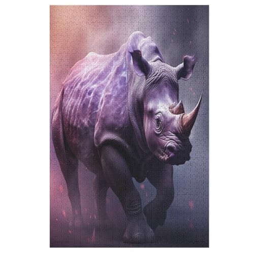 Puzzles Für Erwachsene, 1000 Teile, Rhinozeros, Kreative Holzpuzzles, Praktisches Spiel, Familiendekoration 78×53cm Puzzles Für Erwachsene, 1000 Teile, Rhinozeros, Kreative Holzpuzzles, Praktisches Spiel, Familiendekoration 78×53cm von LLXXHH