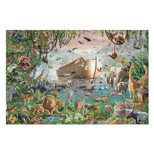 Puzzles Für Erwachsene, 1000 Teile, Tiersegel, Kreative Holzpuzzles, Praktisches Spiel, Familiendekoration （75×50cm） von LLXXHH