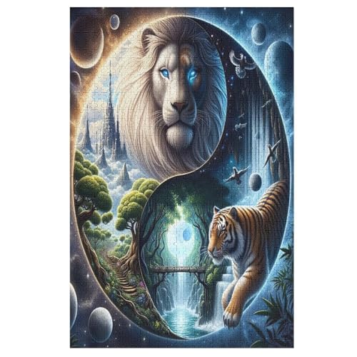 Puzzles Für Erwachsene, 1000 Teile, Tiger, Kreative Holzpuzzles, Praktisches Spiel, Familiendekoration 78×53cm Puzzles Für Erwachsene, 1000 Teile, Tiger, Kreative Holzpuzzles, Praktisches Spiel, Familiendekoration 78×53cm von LLXXHH