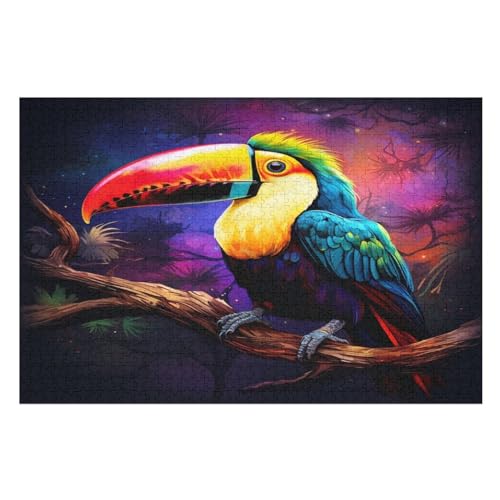 Puzzles Für Erwachsene, 1000 Teile, Tukane, Kreative Holzpuzzles, Praktisches Spiel, Familiendekoration （75×50cm） von LLXXHH