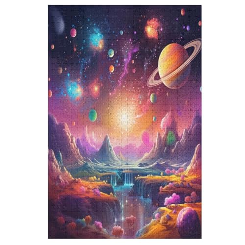 Puzzles Für Erwachsene, 1000 Teile, Universum-Planet, Kreative Holzpuzzles, Praktisches Spiel, Familiendekoration 78×53cm von LLXXHH