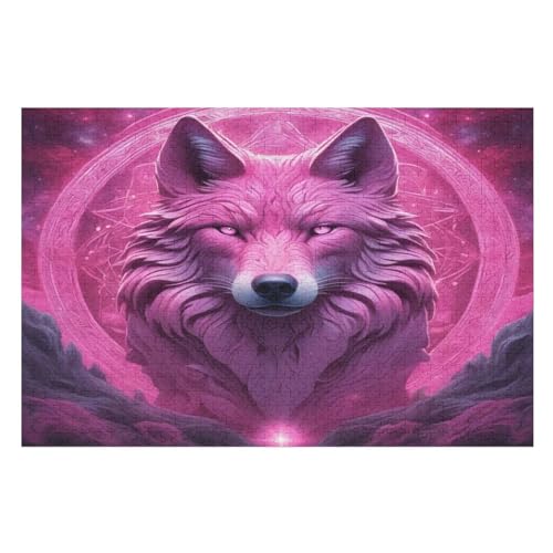 Puzzles Für Erwachsene, 1000 Teile, Wolf, Kreative Holzpuzzles, Praktisches Spiel, Familiendekoration （75×50cm） von LLXXHH