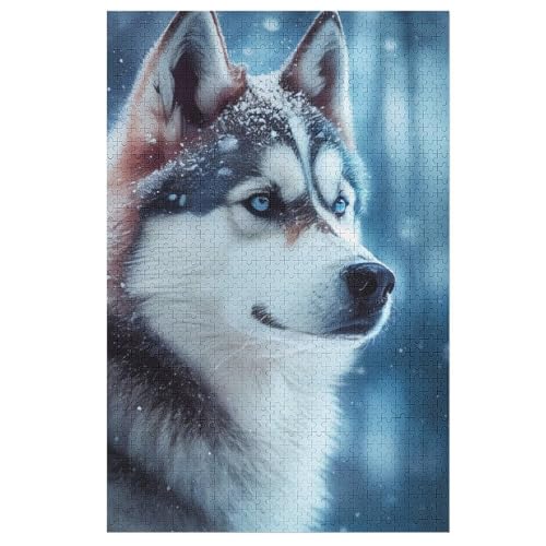 Puzzles Für Erwachsene, 1000 Teile, Wolf, Kreative Holzpuzzles, Praktisches Spiel, Familiendekoration 78×53cm von LLXXHH