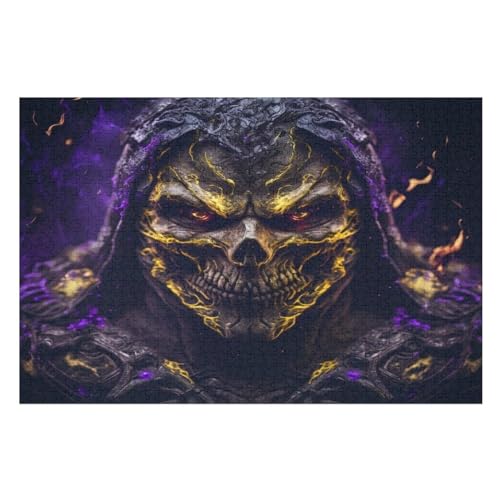 Puzzles Für Erwachsene, Feuerndes Skelett Puzzle, 1000 Teile, Kreatives, Geistiges Spielzeug, Kinder, Montagespiele （75×50cm） von LLXXHH