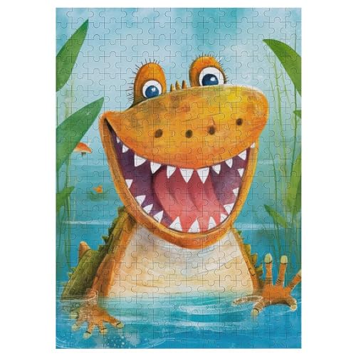 Puzzles Für Erwachsene, Fröhliches Krokodil Puzzle, 300 Teile, Kreatives, Geistiges Spielzeug, Kinder, Montagespiele 42×30cm Puzzles Für Erwachsene, Fröhliches Krokodil Puzzle, 300 Teile, Kreatives, Geistiges Spielzeug, Kinder, Montagespiele 42×30cm von LLXXHH