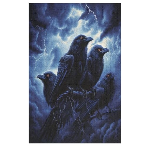 Puzzles Für Erwachsene, Krähe Puzzle, 1000 Teile, Kreatives, Geistiges Spielzeug, Kinder, Montagespiele 78×53cm von LLXXHH