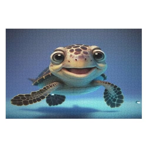 Puzzles Für Erwachsene, Meeresschildkröte Puzzle, 1000 Teile, Kreatives, Geistiges Spielzeug, Kinder, Montagespiele （75×50cm） von LLXXHH
