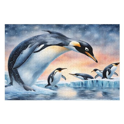 Puzzles Für Erwachsene, Pinguin Puzzle, 1000 Teile, Kreatives, Geistiges Spielzeug, Kinder, Montagespiele （75×50cm） von LLXXHH