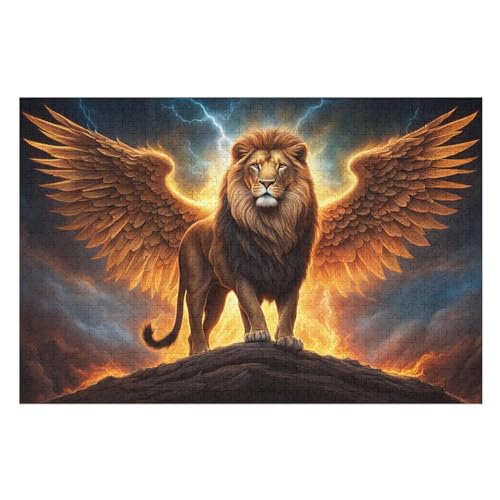 Puzzles Für Erwachsene, Tier Löwe Puzzle, 1000 Teile, Kreatives, Geistiges Spielzeug, Kinder, Montagespiele （75×50cm） von LLXXHH