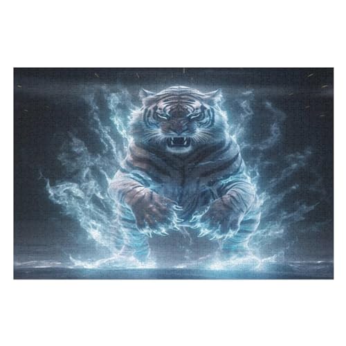 Puzzles Für Erwachsene, Tiger Puzzle, 1000 Teile, Kreatives, Geistiges Spielzeug, Kinder, Montagespiele （75×50cm） von LLXXHH