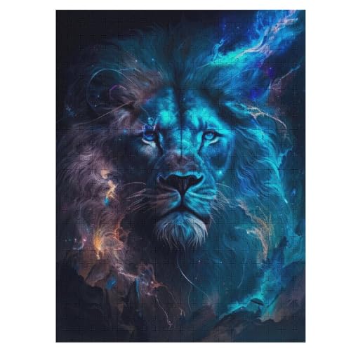 Puzzles Für Erwachsene Blauer Himmlischer Löwe, 500 Teile, Puzzle Aus Holz Für Erwachsene Und Kinder Ab 12 Jahren, Lernspielzeug 55×41cm Puzzles Für Erwachsene Blauer Himmlischer Löwe, 500 Teile, Puzzle Aus Holz Für Erwachsene Und Kinder Ab 12 Jahren, Lernspielzeug 55×41cm von LLXXHH