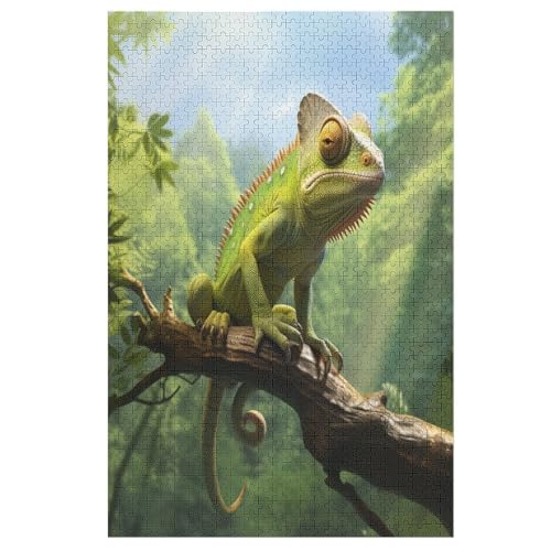 Puzzles Für Erwachsene Chamäleon,1000-teilige Puzzle Für Kinder Ab 12 Jahren, Holzpuzzles Für Die Heimdekoration, 78×53cm Puzzles Für Erwachsene Chamäleon,1000-teilige Puzzle Für Kinder Ab 12 Jahren, Holzpuzzles Für Die Heimdekoration, 78×53cm von LLXXHH