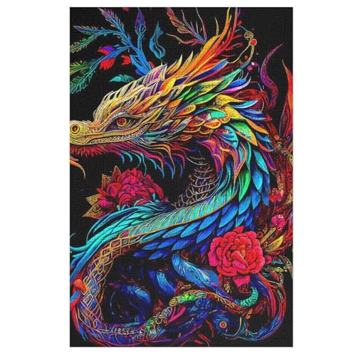 Puzzles Für Erwachsene Drache,1000-teilige Puzzle Für Kinder Ab 12 Jahren, Holzpuzzles Für Die Heimdekoration, 78×53cm Puzzles Für Erwachsene Drache,1000-teilige Puzzle Für Kinder Ab 12 Jahren, Holzpuzzles Für Die Heimdekoration, 78×53cm von LLXXHH