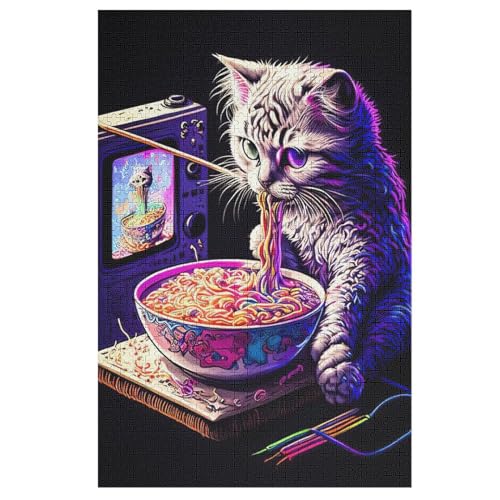 Puzzles Für Erwachsene Katze, 1000 Teile, Puzzle Aus Holz Für Erwachsene Und Kinder Ab 12 Jahren, Lernspielzeug 78×53cm von LLXXHH