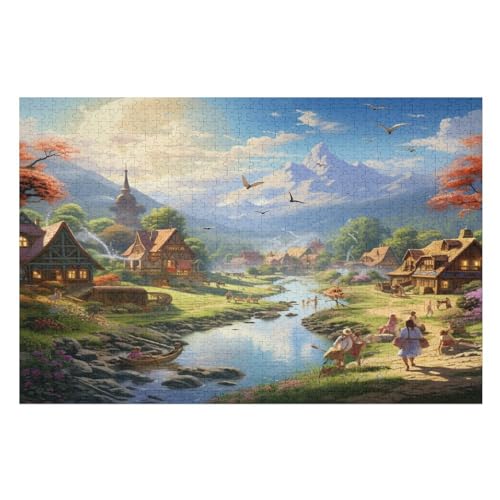 Puzzles Für Erwachsene Paradies,1000-teilige Puzzle Für Kinder Ab 12 Jahren, Holzpuzzles Für Die Heimdekoration, （75×50cm） von LLXXHH
