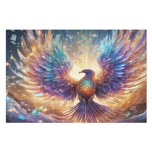 Puzzles Für Erwachsene Phönix,1000-teilige Puzzle Für Kinder Ab 12 Jahren, Holzpuzzles Für Die Heimdekoration, （75×50cm） von LLXXHH